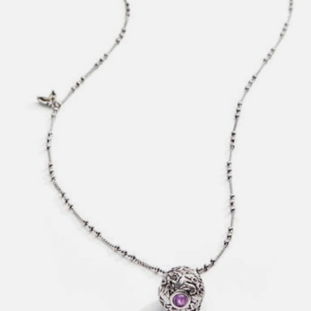 J. Jill's silver etched egg necklace - Picture 6 of 8